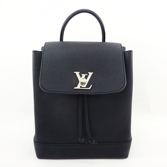 Louis Vuitton LockMe Backpack Taurillon Leather LV Logo Twist Lock Black - Picture 1 of 13